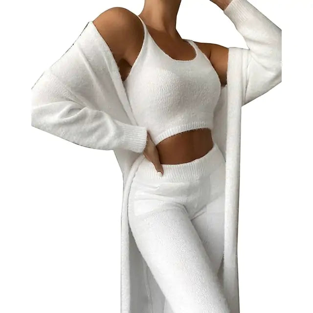 Cardigan Trousers Pajama Set - GlimmaStyle