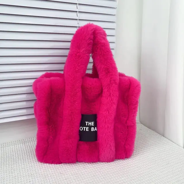 Designer Faux Fur Tote Bag - GlimmaStyle