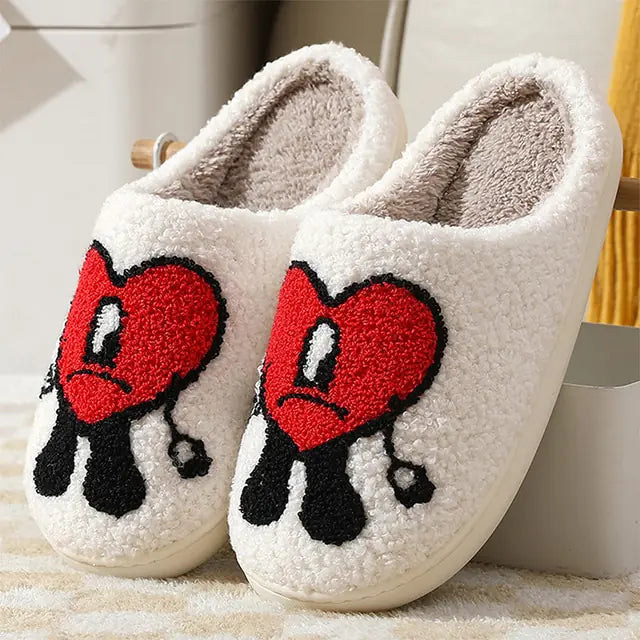 Love Heart Fluffy Slippers - GlimmaStyle