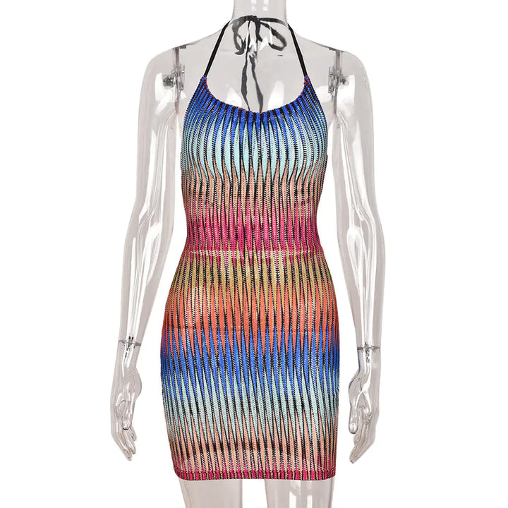 Gradient Mesh Mini Dress - GlimmaStyle