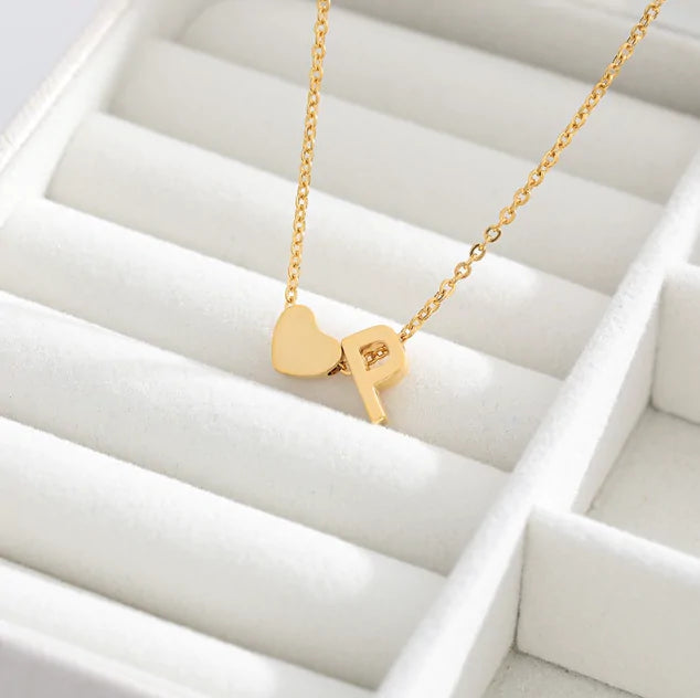 Letter Heart Initial Necklaces - GlimmaStyle