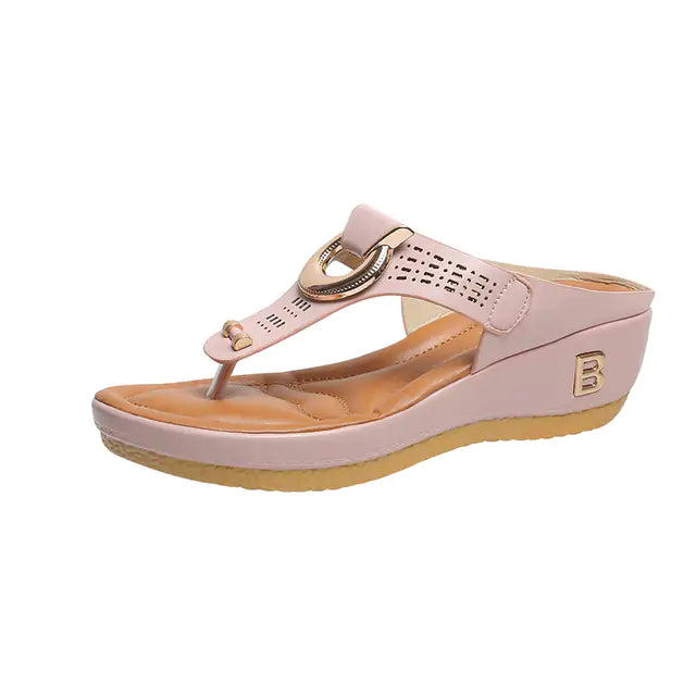 Rome Wedges Platform Slippers - GlimmaStyle