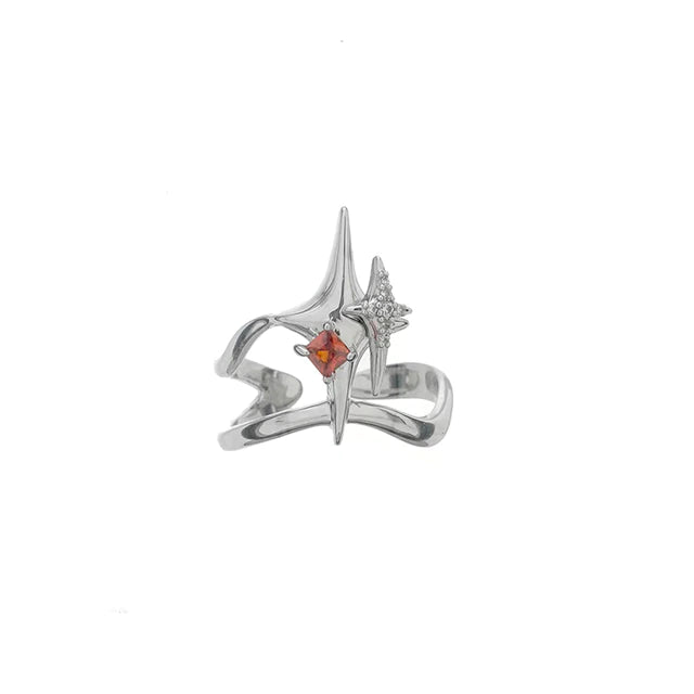 Delicate Zircon Red Square Crystal Rings - GlimmaStyle