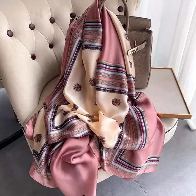 Silk Winter Scarf Luxury Design - GlimmaStyle