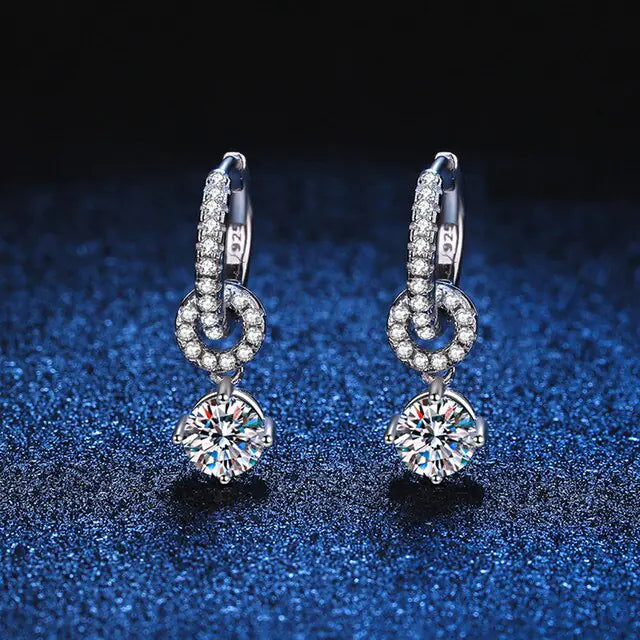 Genuine Moissanite Drop Earrings - GlimmaStyle