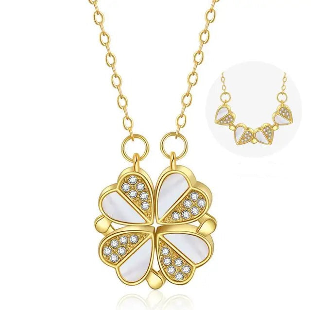 Clover Heart Shape Necklace - GlimmaStyle