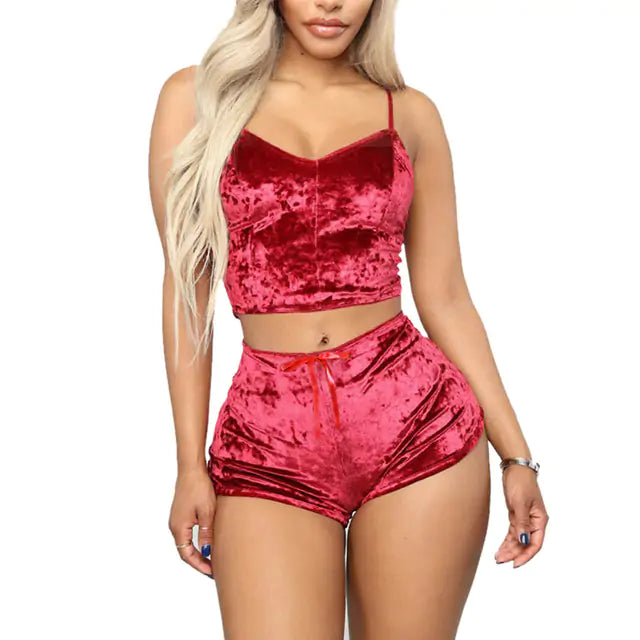 Ladies Satin Pajama Set - GlimmaStyle