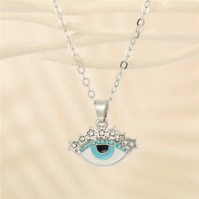 Crystal Turkish Evil Eye Necklace - GlimmaStyle