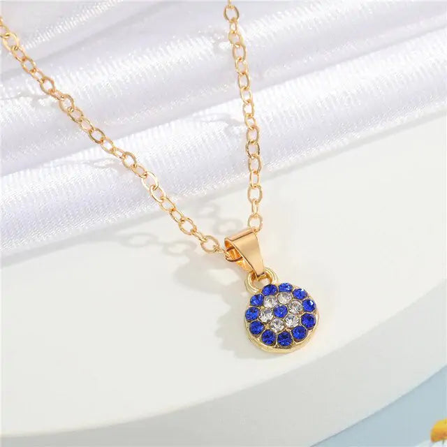 Crystal Turkish Evil Eye Necklace - GlimmaStyle