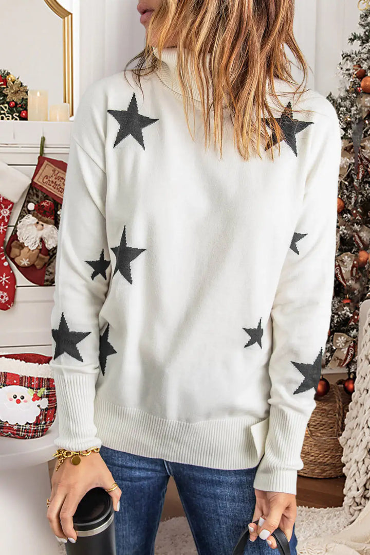 Star Print Sweater - GlimmaStyle