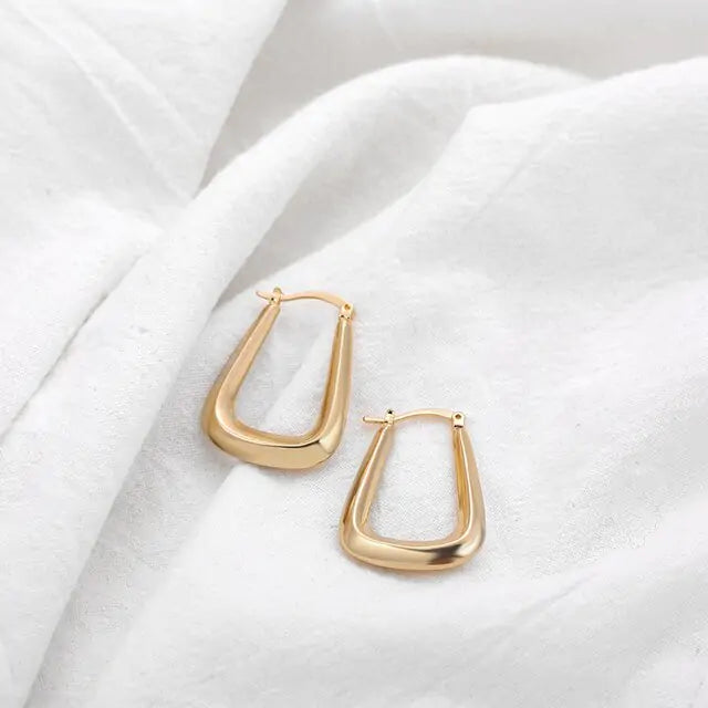 Statement Geometric Hoop Earrings - GlimmaStyle