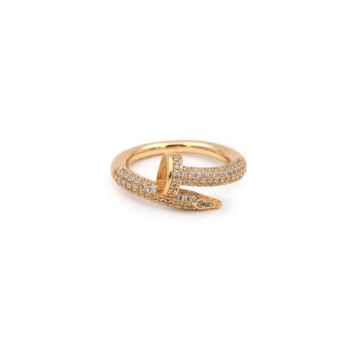 Classic Korean Style Copper Zircon Ring - GlimmaStyle