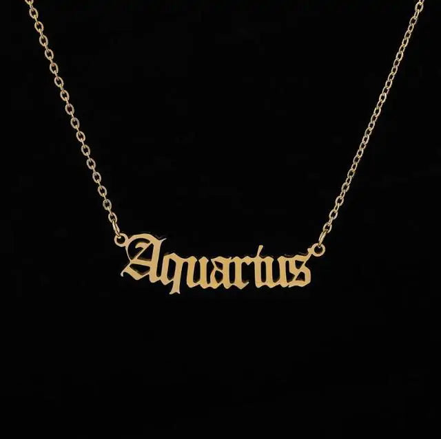 Zodiac Necklace Alphabet - GlimmaStyle