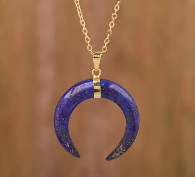 Moon Shape Amethyst Necklace - GlimmaStyle