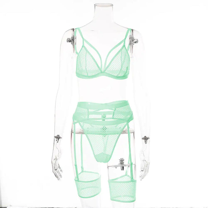 Sexy Five-Piece Set with Garter Holder - GlimmaStyle