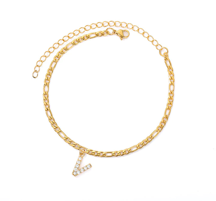 Tiny A-Z Initial Letter Anklets - GlimmaStyle