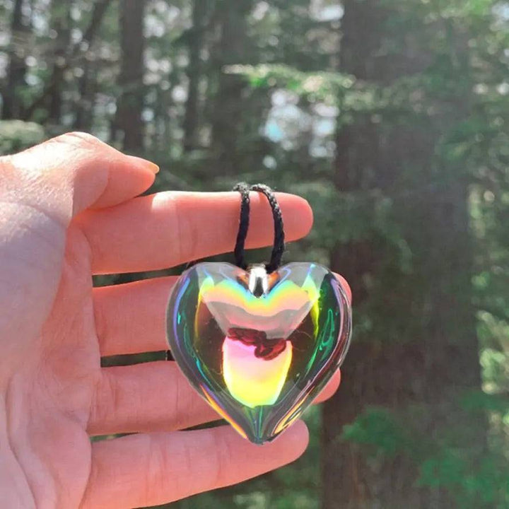 Aura Glass Heart Necklace