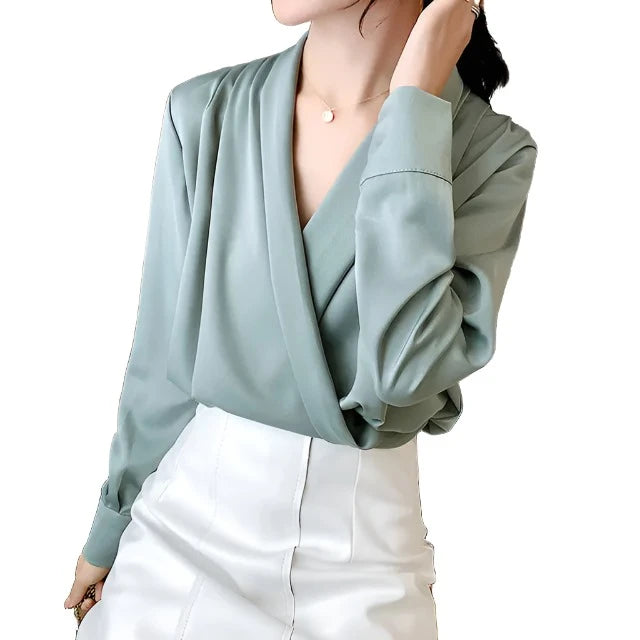 V-Neck Blouse - GlimmaStyle