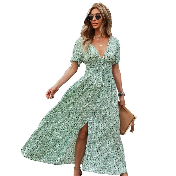 Siena Floral Midi Dress - GlimmaStyle