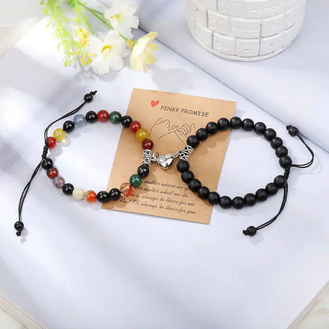 Natural Stone Beads Couple Magnetic Bracelets - GlimmaStyle