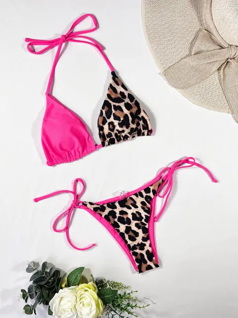 Ellolace Leopard 2 Piece Bikini Set - GlimmaStyle