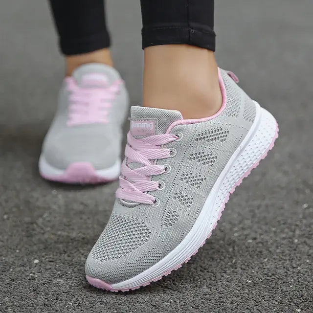 Womens Flats Sneakers Mesh Breathable - GlimmaStyle