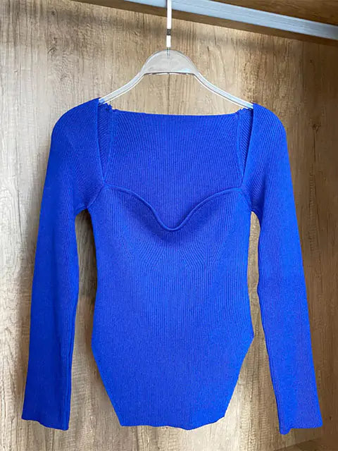 Woman's Long Sleeve Knitted Pullover - GlimmaStyle