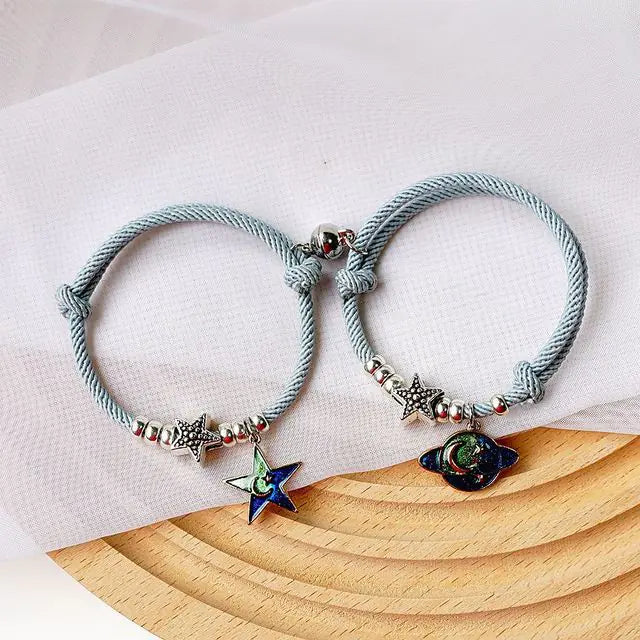 Natural Stone Beads Couple Magnetic Bracelets - GlimmaStyle