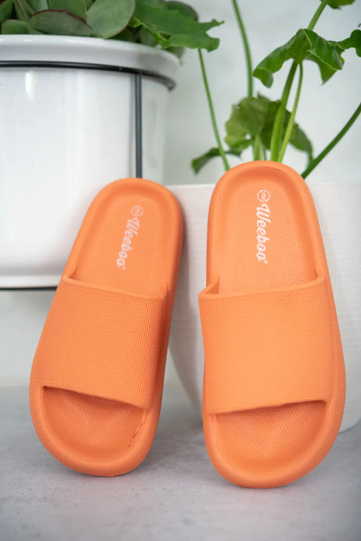 Orange Slide-On Sandals - GlimmaStyle