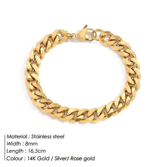 Curb Chain Stainless Steel Bracelet - GlimmaStyle