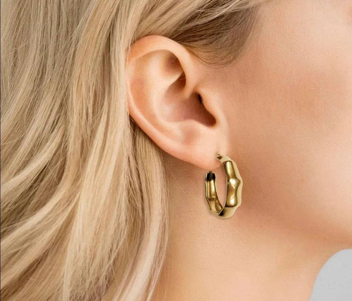 Big Bamboo Circle Hoop Earrings