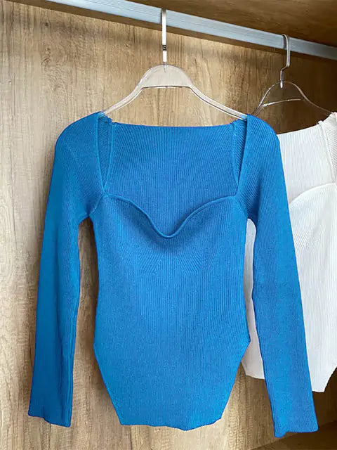 Woman's Long Sleeve Knitted Pullover - GlimmaStyle