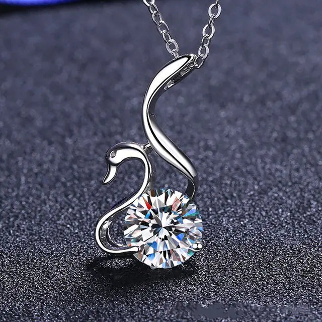 Moissanite Swan Diamond Necklace - GlimmaStyle