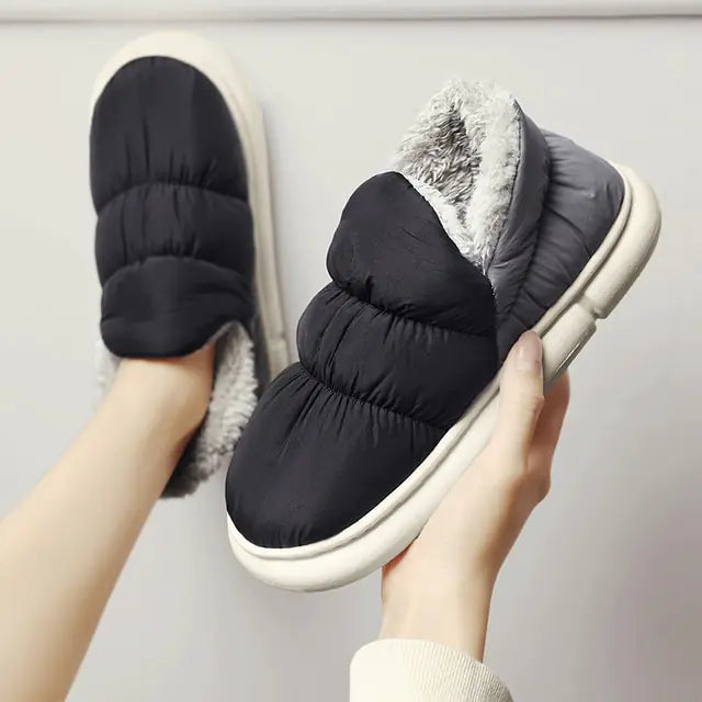 Waterproof Plush Slip-on Shoes - GlimmaStyle