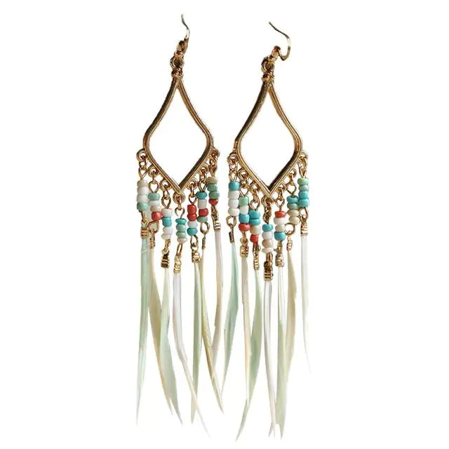 Tassels Feather Earrings - GlimmaStyle