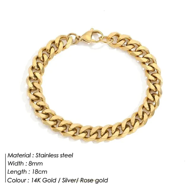 Curb Chain Stainless Steel Bracelet - GlimmaStyle