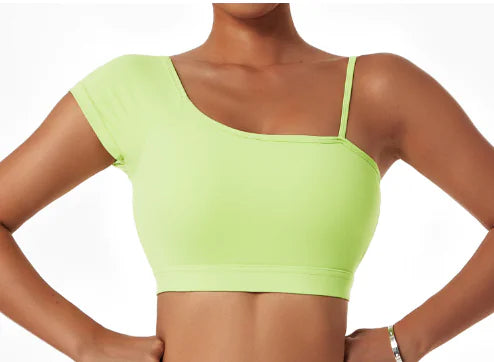 Summer Sexy Oblique Shoulder Yoga Clothes Tops - GlimmaStyle