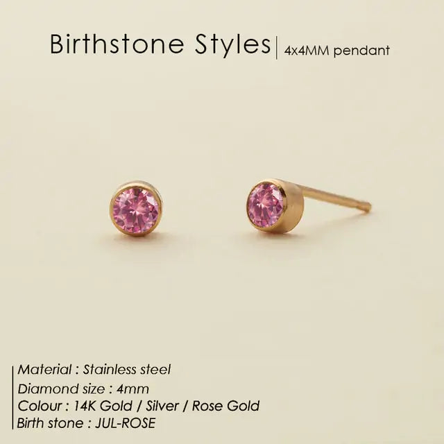 Stainless Steel Birthstone Earrings - GlimmaStyle