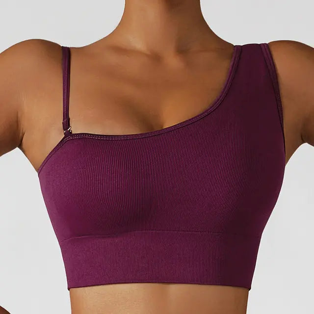 Summer Sexy Oblique Shoulder Yoga Clothes Tops - GlimmaStyle