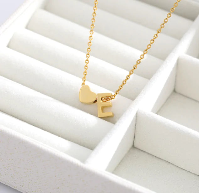 Letter Heart Initial Necklaces - GlimmaStyle