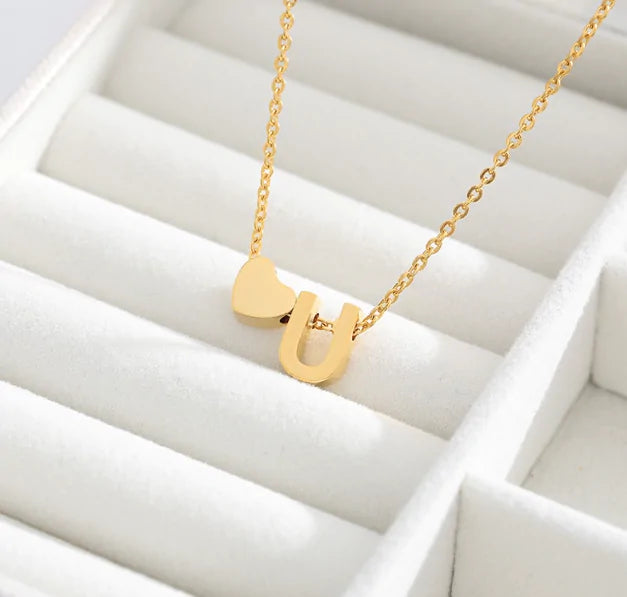 Letter Heart Initial Necklaces - GlimmaStyle