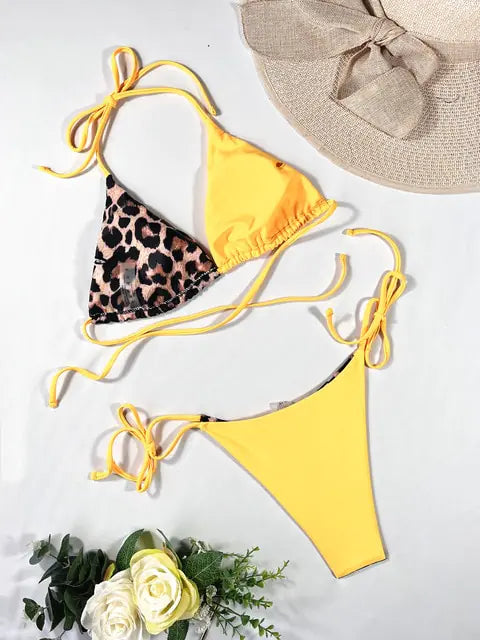 Ellolace Leopard 2 Piece Bikini Set - GlimmaStyle