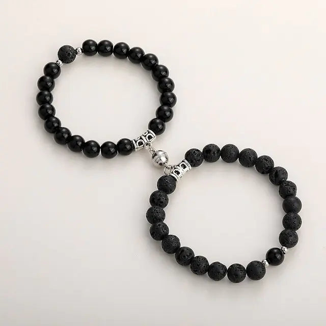 Natural Stone Beads Couple Magnetic Bracelets - GlimmaStyle