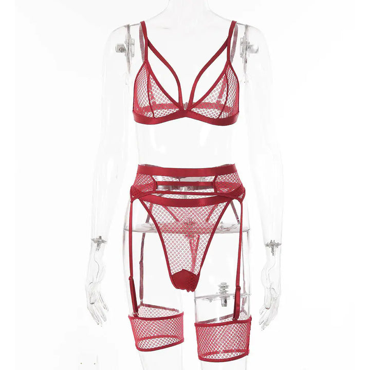 Sexy Five-Piece Set with Garter Holder - GlimmaStyle