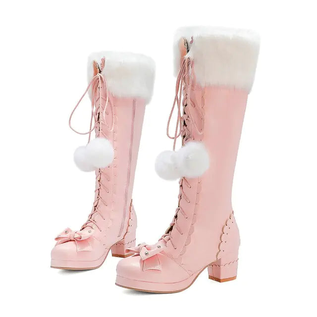 Princess Bowtie High Boots - GlimmaStyle