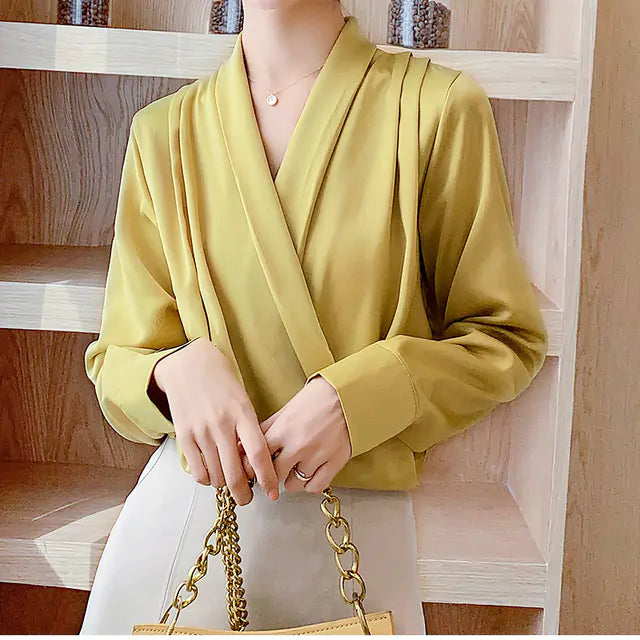 V-Neck Blouse - GlimmaStyle