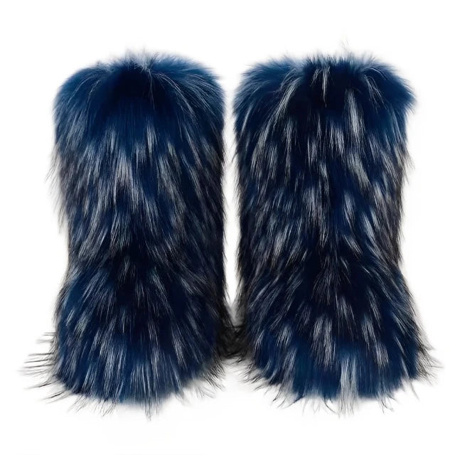 Fluffy Fox Fur Boots - GlimmaStyle