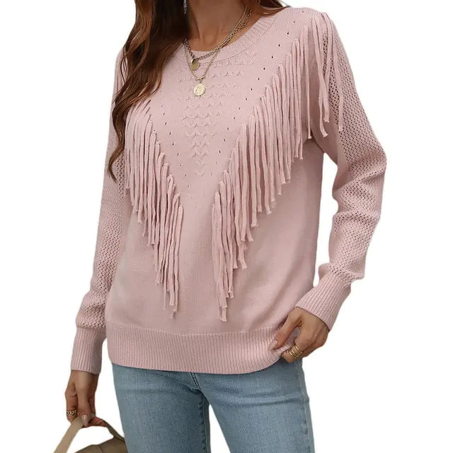 Women Tassels Autumn Sweaters - GlimmaStyle