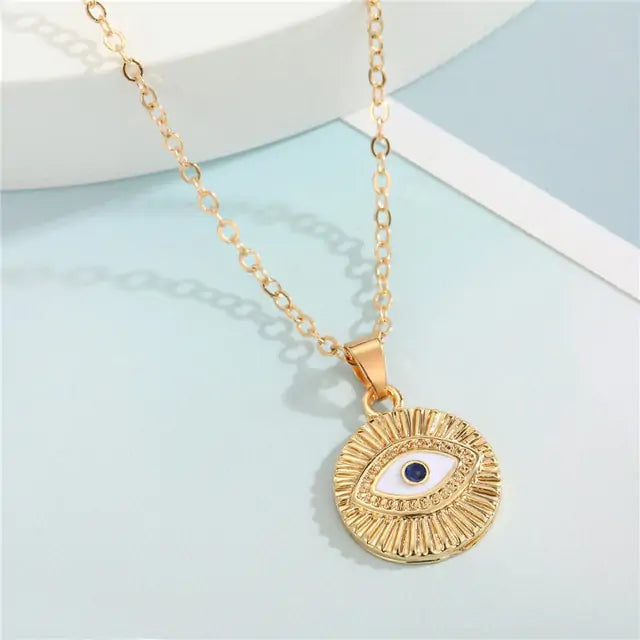 Crystal Turkish Evil Eye Necklace - GlimmaStyle