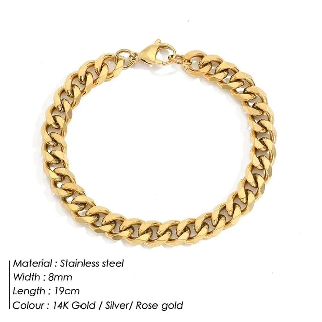 Curb Chain Stainless Steel Bracelet - GlimmaStyle